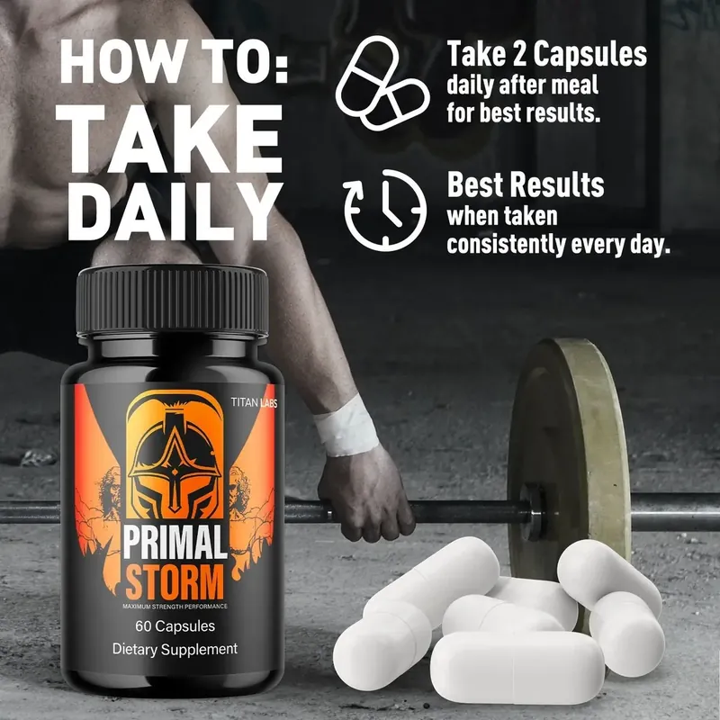 Primal Storm how-to-take-daily listing panel with a barbell