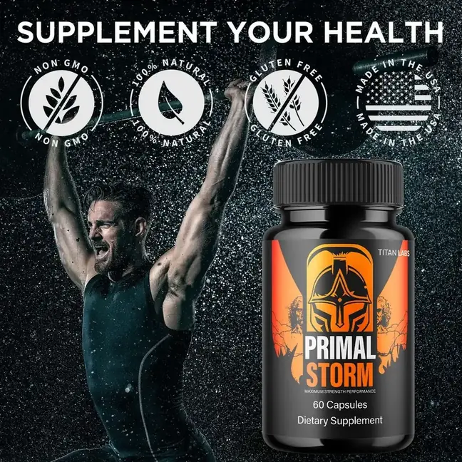 Primal Storm supplement-your-health listing graphic with marketing badges